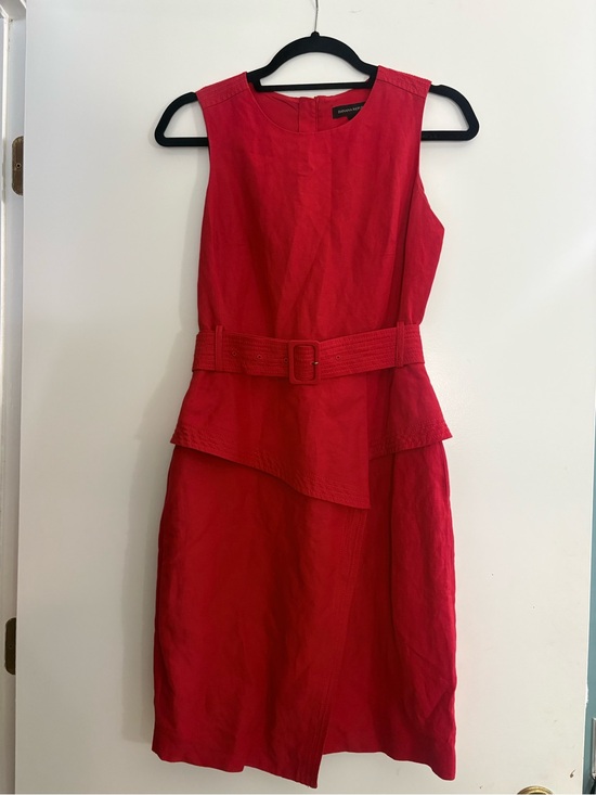 Banana Republic Dresses & Skirts - Banana Republic Red Sleeveless Belted Peplum Midi Dress